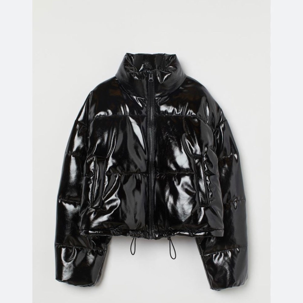 Women’s Coat - black, cropped, puffer.